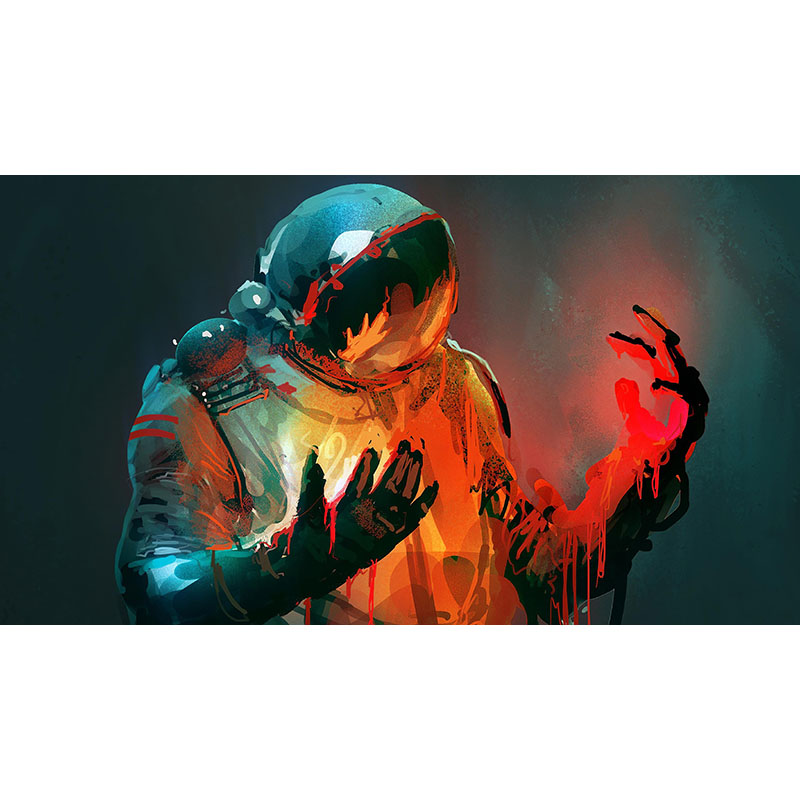 Πίνακας σε καμβά Melting Astronaut